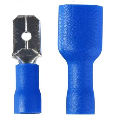 100 connettori a crimpare, connettori elettrici, 50 connettori a crimpare femmina e 50 connettori a crimpare maschio (blu)
