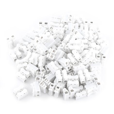 100 connettori rapidi a 2 pin, 10 A, 220 V, terminali di cablaggio bianchi
