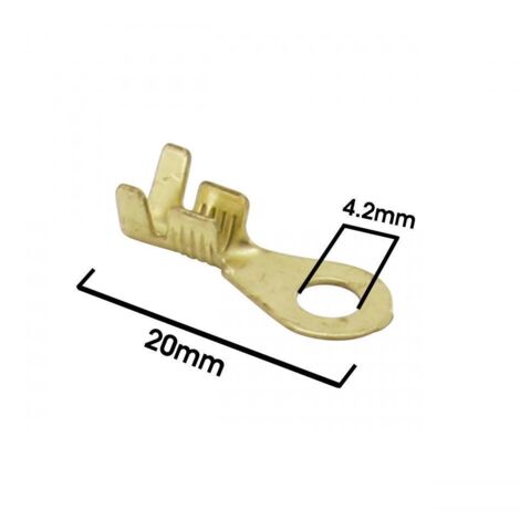 100 Cosse à œillet laiton rondes NON isolée Ø4.2mm pour moto