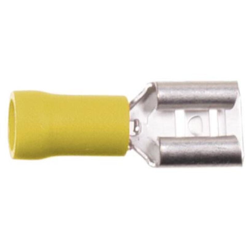 100 Cosses avec connecteur plat 6.3mm D4.0 - 6.0mm2 - jaune