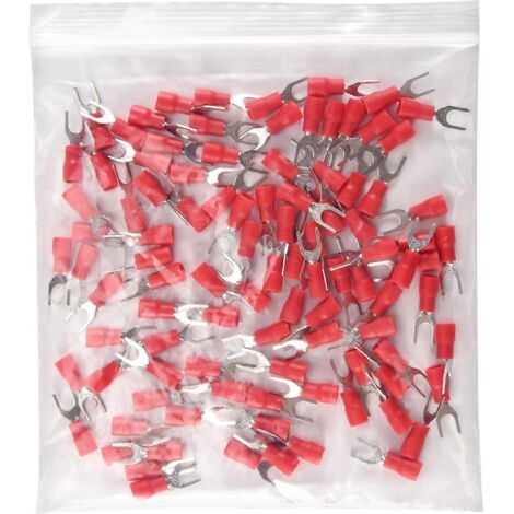 100 cosses de câble pré-isolées à fourche de 4 mm AWG 22-16