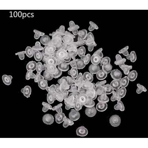 100 coussinets transparents en silicone pour boucles d'oreilles à clip