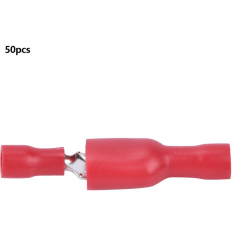 100 Crimp-Anschlüsse (männlich/weiblich) MDD1.25-250x50 mit roten Isolierkappen für elektrische Verbindungen