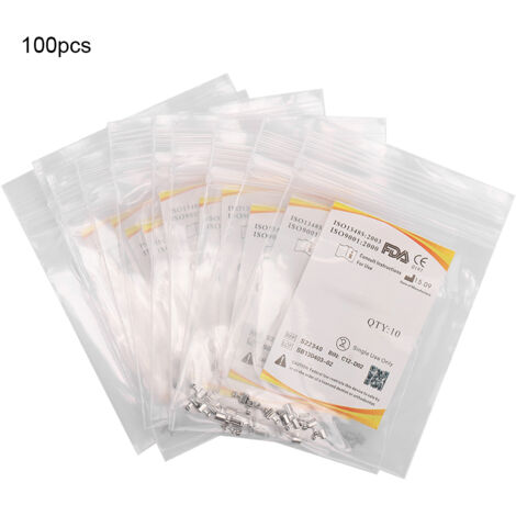 100 crochets orthodontiques courts en acier inoxydable - Accessoire dentaire à sertir - Lot de 100 pièces