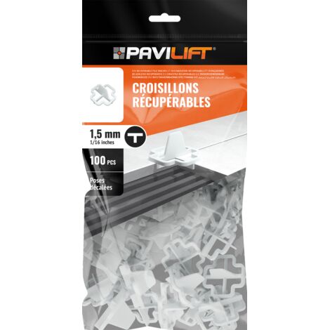 100 Croisillons récupérables "T" 1,5mm Pavilift