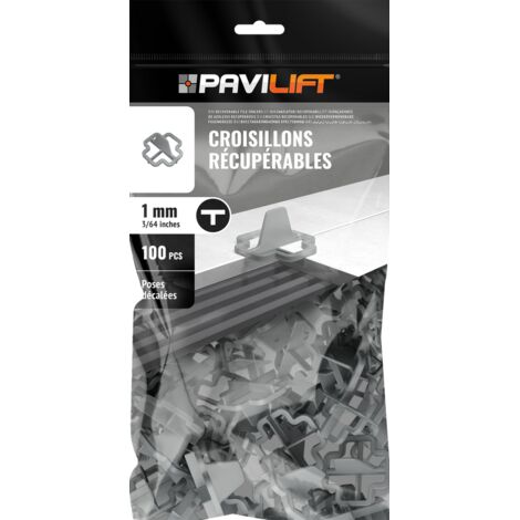 100 Croisillons récupérables "T" 1mm Pavilift