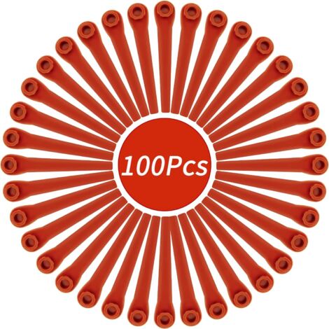 100 cuchillas de plástico para recortadoras Gardena, cuchillas de repuesto compatibles con recortadoras inalámbricas y cortadoras de césped Gardena Zhuoxuan.