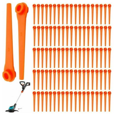100 cuchillas de repuesto de plástico para cortacésped Gardena, 70 mm, cuchillas para desbrozadora