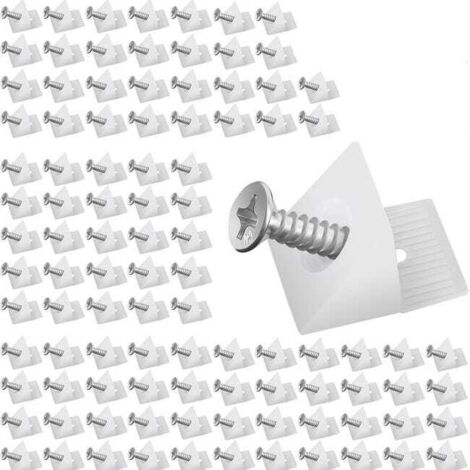 100 cuñas de plástico para cajones, conectores estabilizadores traseros, conectores inferiores para cajones (con tornillos)
