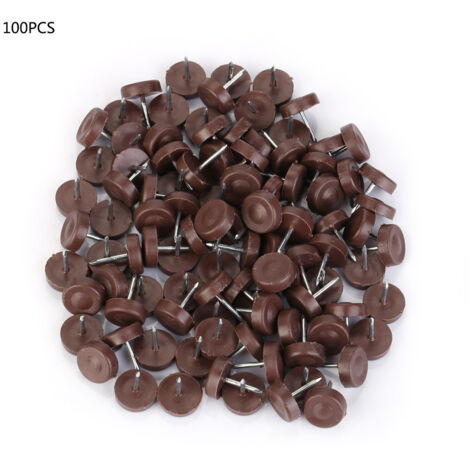 100 cuscinetti protettivi antiscivolo per mobili (divano, sedia, tavolo), chiodi di fissaggio, 18 mm x 5 mm