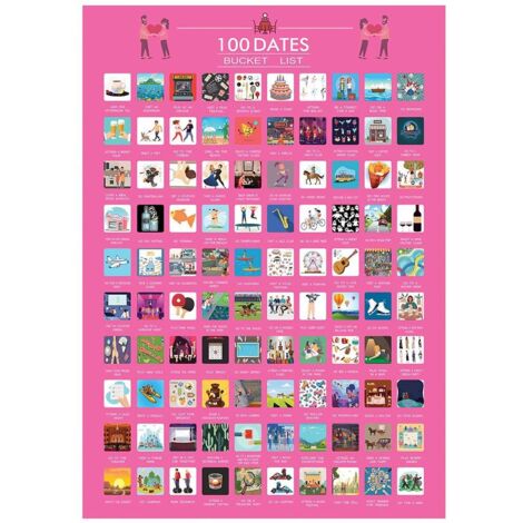 100 Dates Rubbelposter, Verlobungsgeschenk für Paare