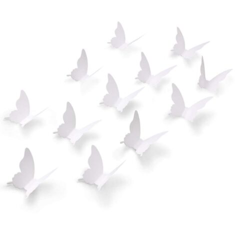 100 décorations de gâteaux papillon 3D blancs