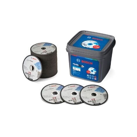 BOSCH 100 dischi da taglio standard per metallo (per metallo, acciaio, lamiera, diametro 125 mm, taglio diritto, M14, accessorio professionale)