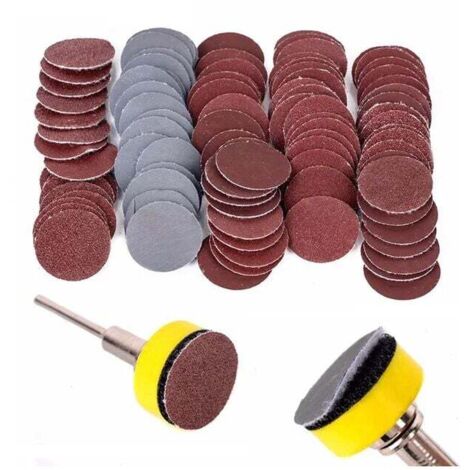 100 dischi di lucidatura in carta vetrata da 1 pollice e 25 mm, grana 100-3000 per accessori per utensili rotanti Dremel
