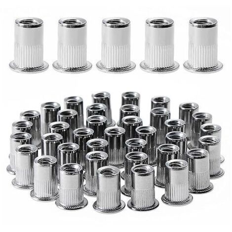 100 écrous à tête plate M4×11, filetage en acier inoxydable