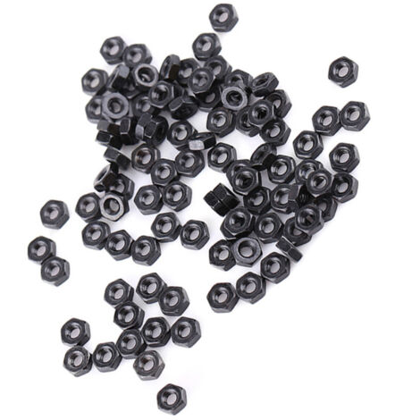 100 écrous hexagonaux métriques en acier au carbone M2 - Fixation compatible boulonnerie - Résistants et durables - Lot économique
