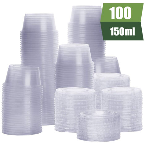 100 Einweg-Jello-Shot-Becher, Soßenbehälter mit Deckel