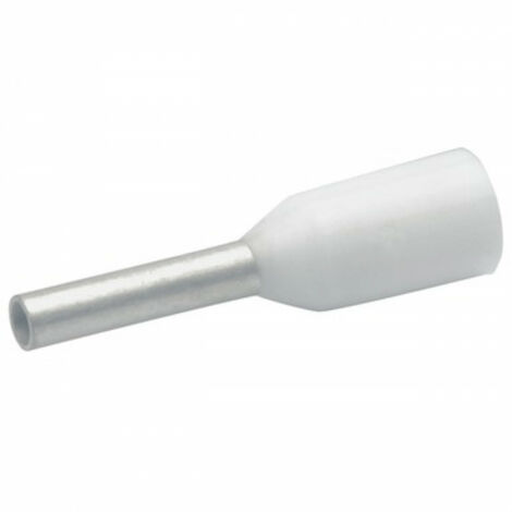 100 embouts de câblage isolés blanc 0,5mm² 8mm (169/8)