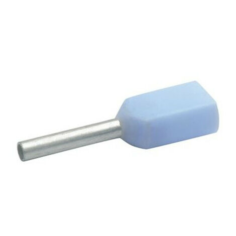 100 embouts de câblage isolés bleus pour 2 fils de 0,75². Longueur:10mm (870/10T)