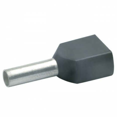 100 embouts de câblage isolés noir pour 2 fils de 1,5² longueur 12mm (872/12)