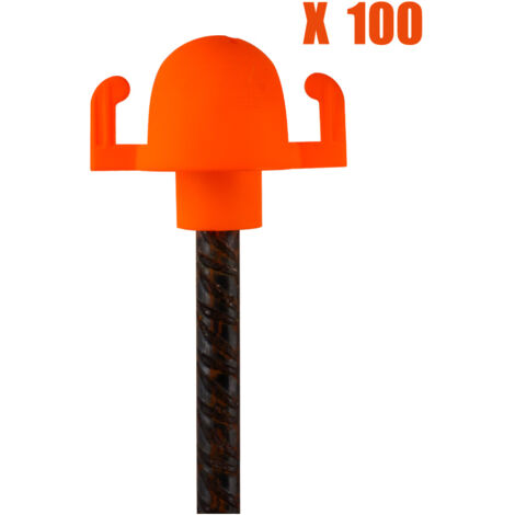 100 embouts de sécurité avec crochets pour fer à béton - 3320039