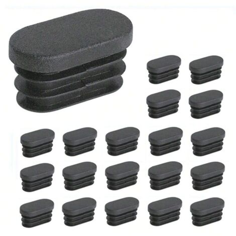 100 embouts ovales en plastique de 15 x 30 mm pour pieds de meubles et de chaises, bouchons pour tubes ovales.