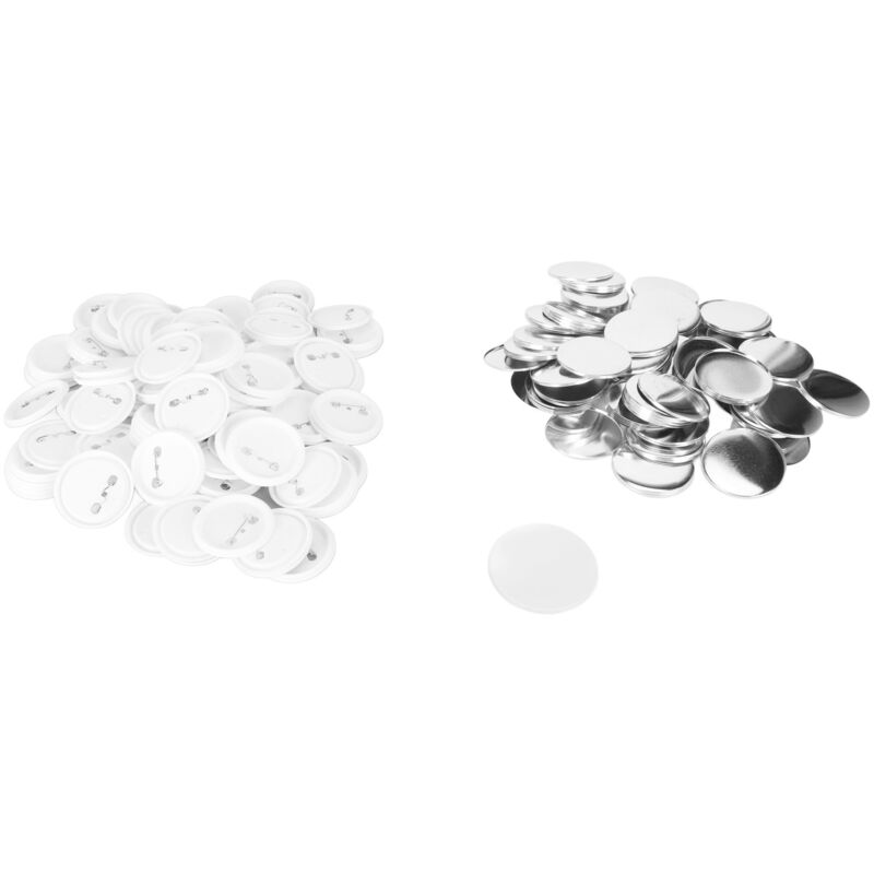 100 ensembles de badges vierges, fournitures de haute qualité, couverture arrière en plastique, matériau de badge 58MM