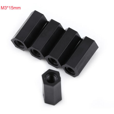 100 entretoises filetées noires PA66 M3 femelle x hexagonale

(M315)