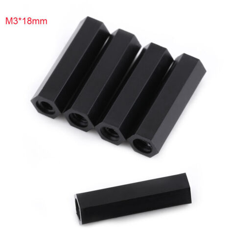 100 entretoises filetées noires PA66 M3 femelle x hexagonale

(M318)