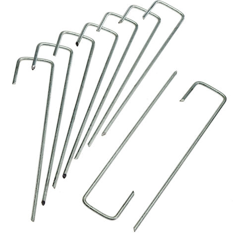 100 Erdanker Metall verzinkt J-förmig 150mmx30mm Ø3mm für Vlies und Gitter
