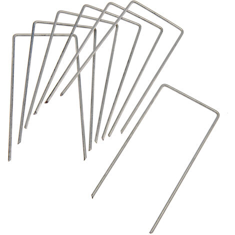 100 Erdanker Metall verzinkt u-förmig 200mmx70mm Ø3mm für Vlies und Gitter