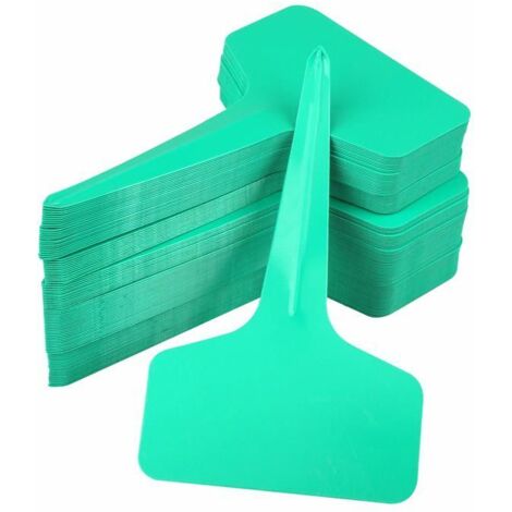 100 Étiquettes de plantes pour semis, jardin potager, étanches en plastique pour extérieur, Vert, 10x6 cm