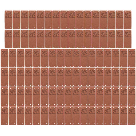 100 Étiquettes en Cuir PU Souple 4 Trous pour Accessoires DIY Sac Chapeau Marron Foncé