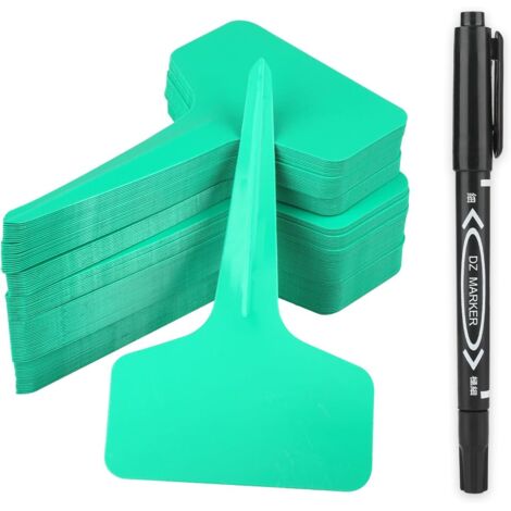 100 Étiquettes pour plantes, PVC durable, Design en T,ur inclus, Jardin potager