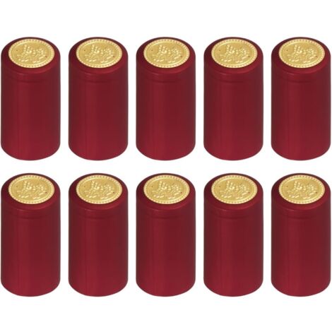 100 étuis thermorétractables pour bouteilles de vin, protection pour cave et cuisine, rouge 30 mm