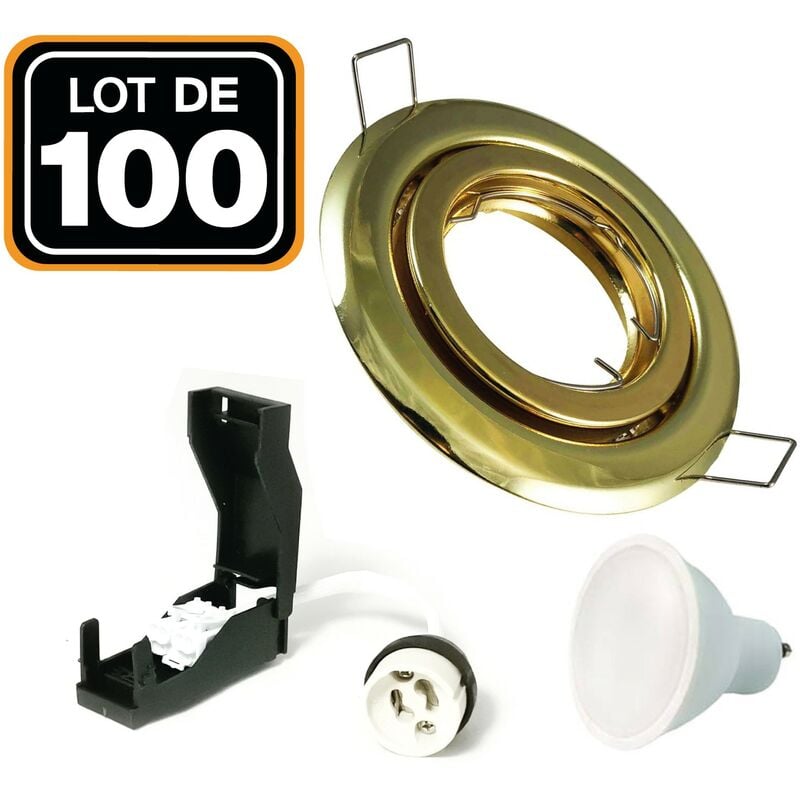 Europalamp - 100 Faretti da incasso golden con