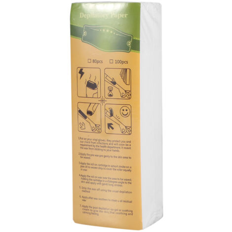 100 Feuilles de Bandes Épilatoires pour Jambes, Bras et Aisselles - Papier Épilation Non Tissé
