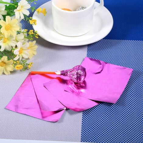 100 Feuilles d'Emballage Alimentaire Rose Fuchsia pour Chocolats et Bonbons 3x3 Pouces