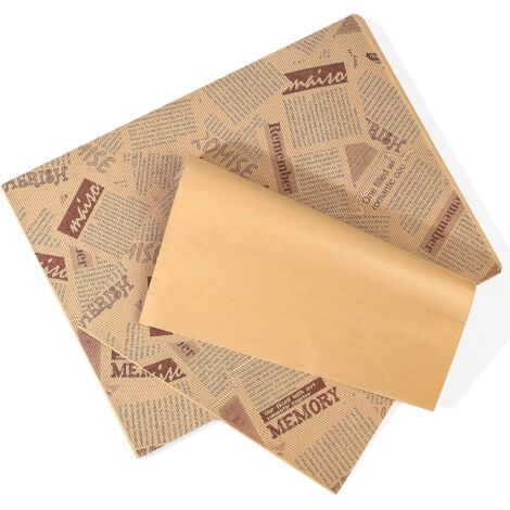 100 Feuilles Papier de Alimentaire et Sandwich, Papier d'emballage Résistant à l'huile, Papier d'Emballage Cuisson Deli Panier