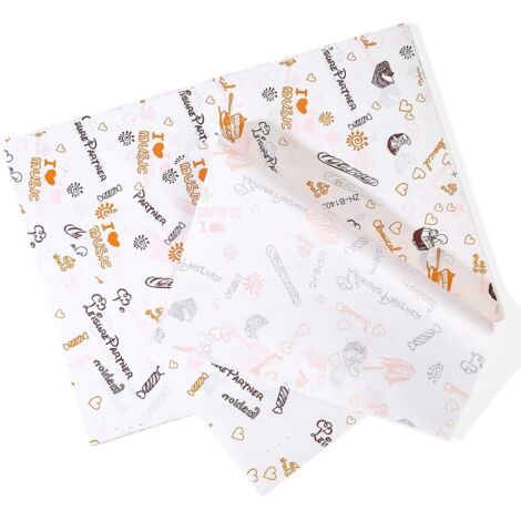 100 Feuilles Papier de Alimentaire et Sandwich, Papier d'emballage Résistant à l'huile, Papier d'Emballage Cuisson Deli Panier