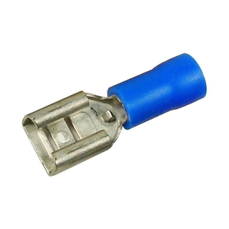 100 fiches femelles bleues pour languette plate de 6.3 x 0.8mm, section: 1,5 à 2,5mm² (730E)