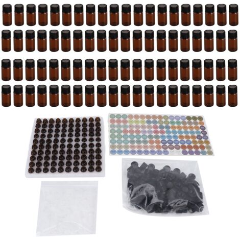 100 Flacons à Huiles Essentielles 3ml Miniatures Étanches Transparents Anti-Fuites avec Compte-Gouttes