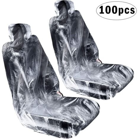 LLING 100 fundas desechables de plástico para asientos de coche