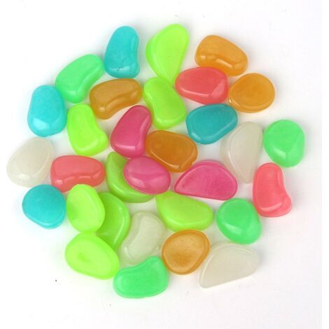 100 galets fluorescents colorés pour la décoration de jardin, d'aquarium et de terrasse.