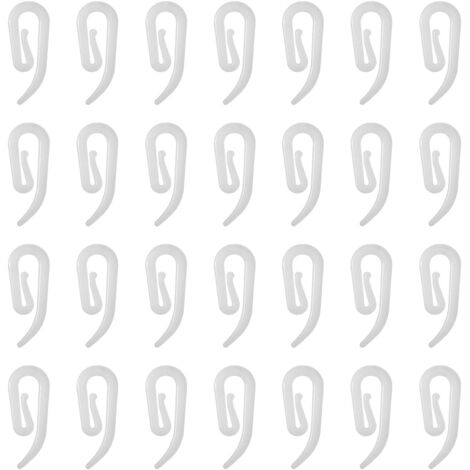 100 ganchos de plástico blanco para cortinas - para riel, ventana, puerta y ducha