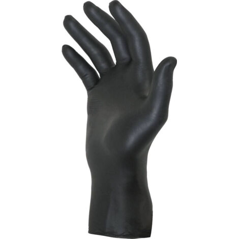 100 Gants mécaniciens jetables ambidextres noir - Nitrile taille L (9).  S65002