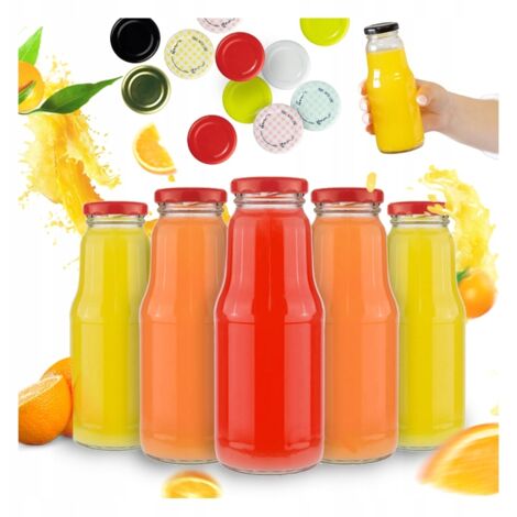 100 Glasflaschen für Fruchtsaft 300 ml + Deckel