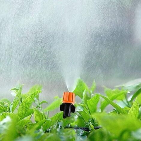 100 gocciolatori a flusso regolabile per microirrigazione a spruzzo, testine nebulizzatrici a goccia regolabili per giardino