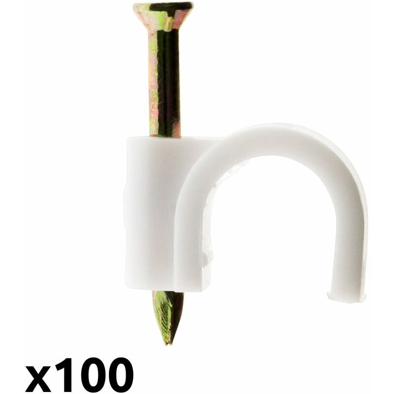 

100 grapas para cables Ø4mm blanco - Zenitech