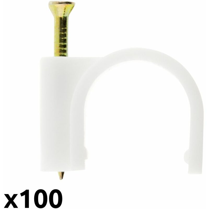 

Zenitech - 100 grapas para cables Ø6mm blanco